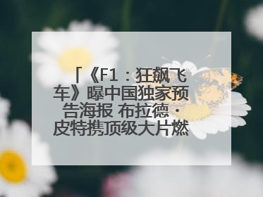 《F1：狂飙飞车》曝中国独家预告海报 布拉德・皮特携顶级大片燃爆暑期
