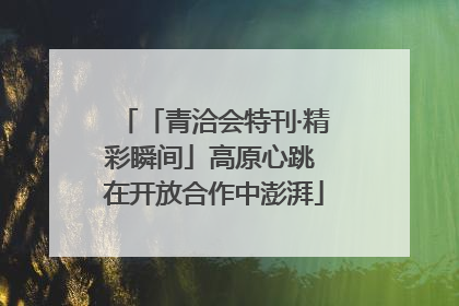 「青洽会特刊·精彩瞬间」高原心跳 在开放合作中澎湃