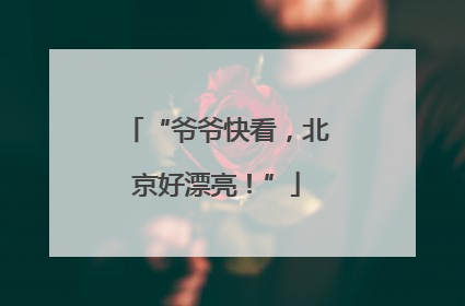 “爷爷快看，北京好漂亮！”