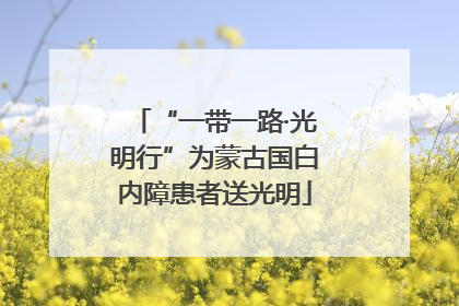“一带一路·光明行”为蒙古国白内障患者送光明
