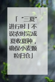 “三夏”进行时丨不误农时完成夏收夏种，确保小麦颗粒归仓