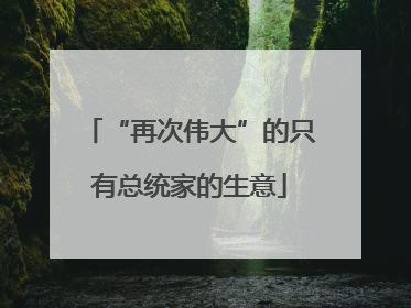 “再次伟大”的只有总统家的生意