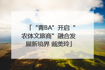“青BA”开启“农体文旅商”融合发展新境界 戴美玲