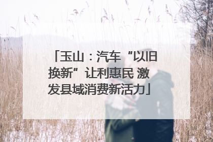 玉山：汽车“以旧换新”让利惠民 激发县域消费新活力