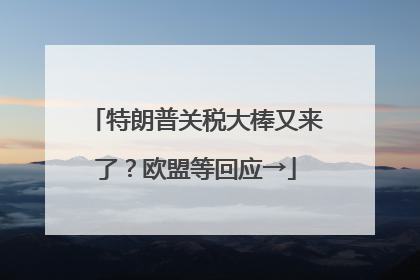 特朗普关税大棒又来了？欧盟等回应→