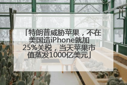 特朗普威胁苹果，不在美国造iPhone就加25%关税，当天苹果市值蒸发1000亿美元