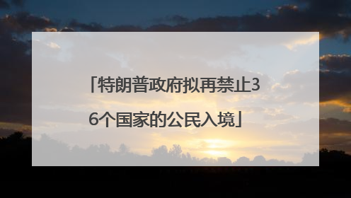 特朗普政府拟再禁止36个国家的公民入境