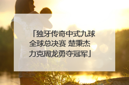 独牙传奇中式九球全球总决赛 楚秉杰力克周龙勇夺冠军
