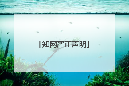 知网严正声明