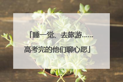 睡一觉、去旅游……高考完的他们聊心愿