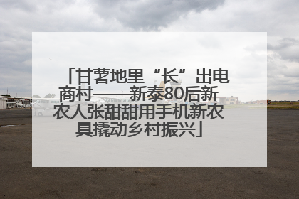 甘薯地里“长”出电商村——新泰80后新农人张甜甜用手机新农具撬动乡村振兴