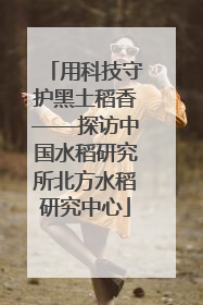 用科技守护黑土稻香——探访中国水稻研究所北方水稻研究中心
