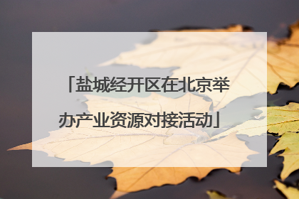 盐城经开区在北京举办产业资源对接活动