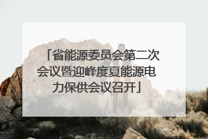 省能源委员会第二次会议暨迎峰度夏能源电力保供会议召开
