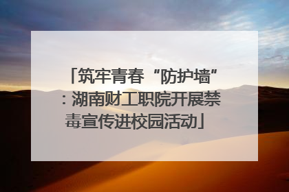 筑牢青春“防护墙”：湖南财工职院开展禁毒宣传进校园活动