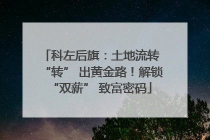科左后旗：土地流转 “转” 出黄金路！解锁 “双薪” 致富密码