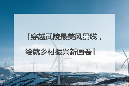 穿越武陵最美风景线，绘就乡村振兴新画卷