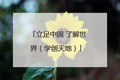 立足中国 了解世界（学创天地）