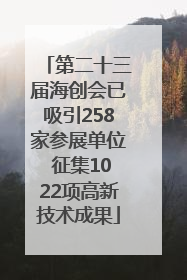第二十三届海创会已吸引258家参展单位 征集1022项高新技术成果