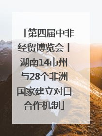 第四届中非经贸博览会丨湖南14市州与28个非洲国家建立对口合作机制