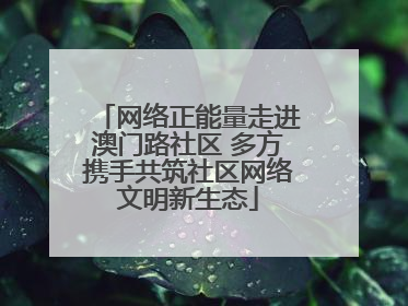 网络正能量走进澳门路社区 多方携手共筑社区网络文明新生态