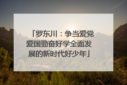 罗东川：争当爱党爱国勤奋好学全面发展的新时代好少年