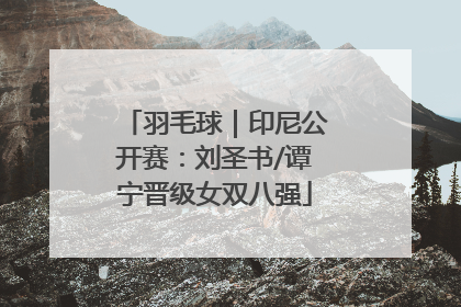 羽毛球｜印尼公开赛：刘圣书/谭宁晋级女双八强