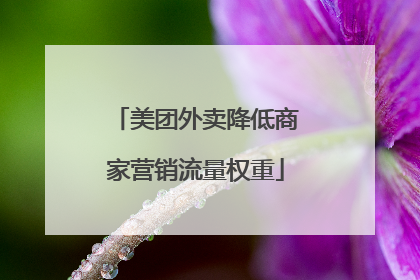 美团外卖降低商家营销流量权重