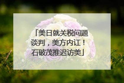 美日就关税问题谈判，美方内讧！石破茂推迟访美