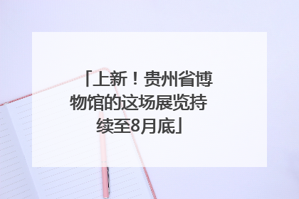 上新！贵州省博物馆的这场展览持续至8月底