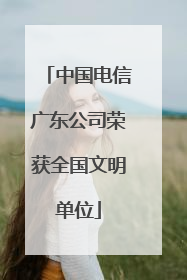 中国电信广东公司荣获全国文明单位