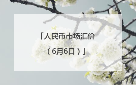 人民币市场汇价（6月6日）