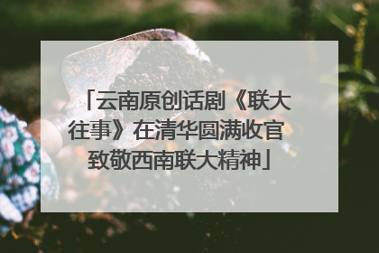云南原创话剧《联大往事》在清华圆满收官 致敬西南联大精神