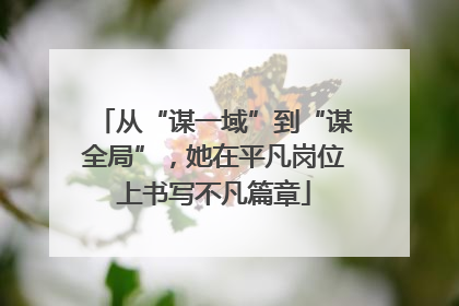 从“谋一域”到“谋全局”，她在平凡岗位上书写不凡篇章