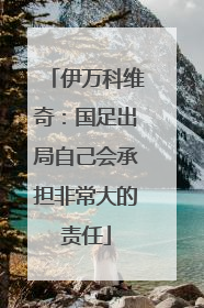 伊万科维奇：国足出局自己会承担非常大的责任