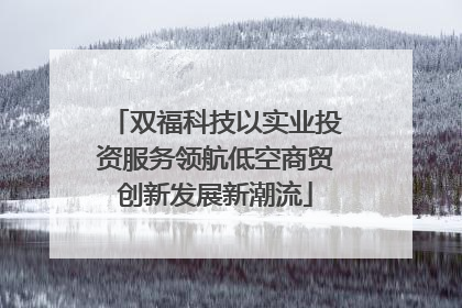 双福科技以实业投资服务领航低空商贸创新发展新潮流