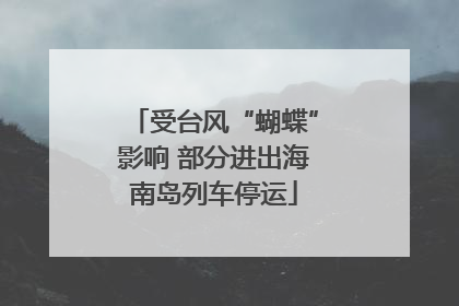受台风“蝴蝶”影响 部分进出海南岛列车停运