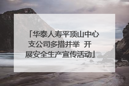 华泰人寿平顶山中心支公司多措并举  开展安全生产宣传活动