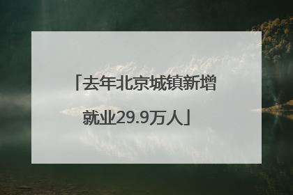 去年北京城镇新增就业29.9万人