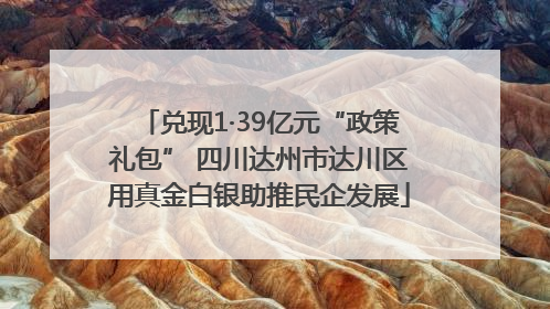 兑现1·39亿元“政策礼包” 四川达州市达川区用真金白银助推民企发展