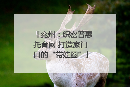 兖州：织密普惠托育网 打造家门口的“带娃圈”