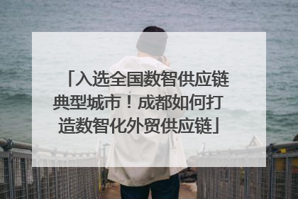 入选全国数智供应链典型城市！成都如何打造数智化外贸供应链