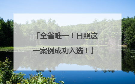 全省唯一！日照这一案例成功入选！