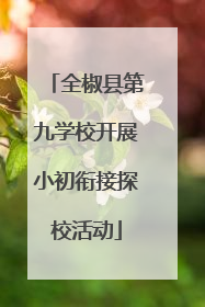 全椒县第九学校开展小初衔接探校活动