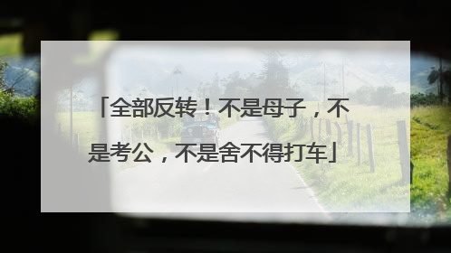 全部反转！不是母子，不是考公，不是舍不得打车