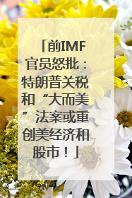 前IMF官员怒批：特朗普关税和“大而美”法案或重创美经济和股市！