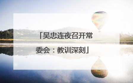 吴忠连夜召开常委会：教训深刻