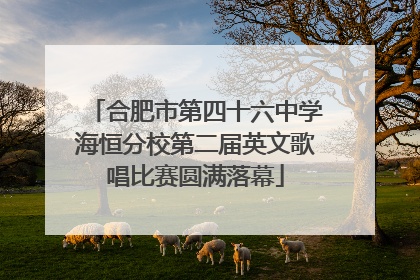 合肥市第四十六中学海恒分校第二届英文歌唱比赛圆满落幕