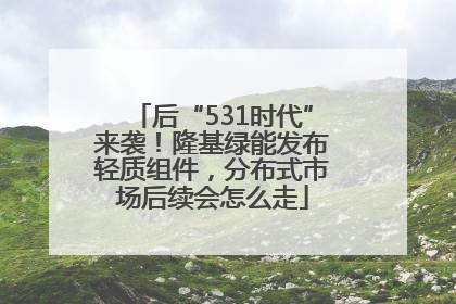 后“531时代”来袭！隆基绿能发布轻质组件，分布式市场后续会怎么走