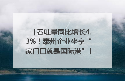 吞吐量同比增长4.3%！泰州企业坐享“家门口就是国际港”